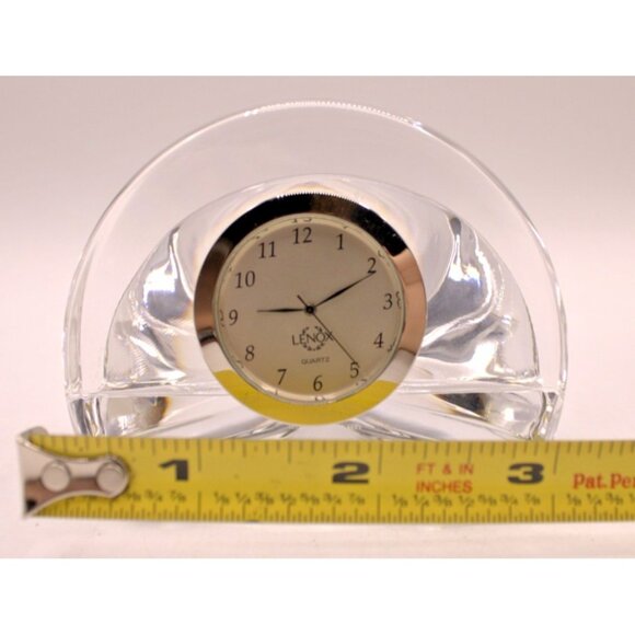NEW LENOX Ovations Applause Crystal Desk Clock 3x3" With Box New Battery - Picture 7 of 9